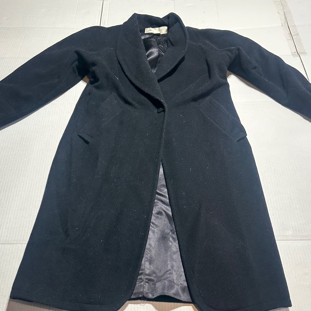 The Limited 100% wool 100% satin lining Elegant Black Coat One button & pockets